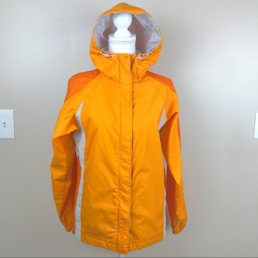 Columbia Orange Windbreaker with hood. Size S.